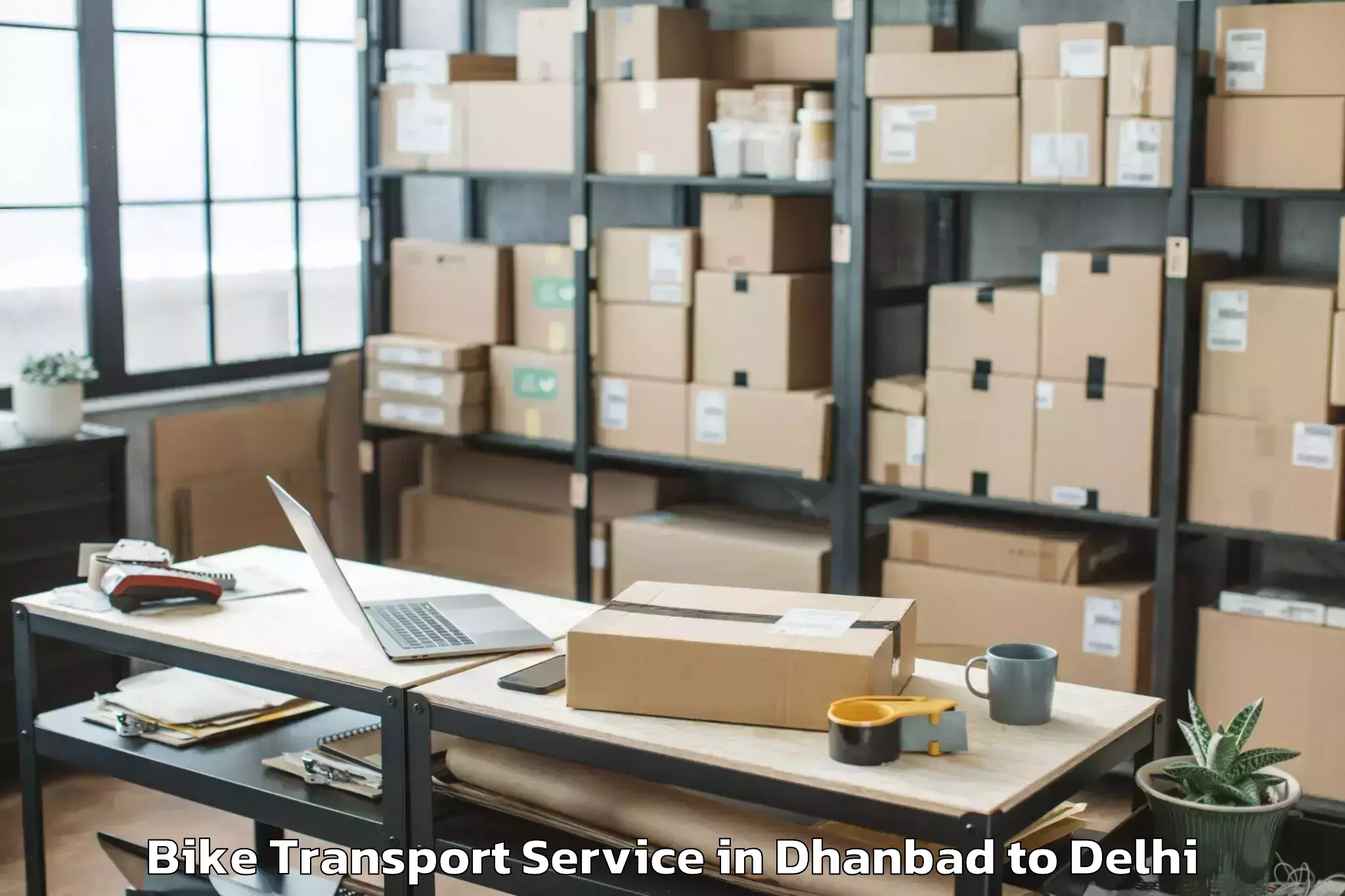 Hassle-Free Dhanbad to Lodhi Road Bike Transport